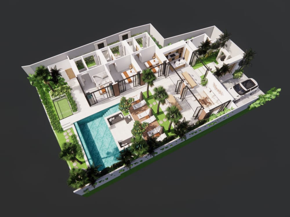 A high quality 3D floor plan rendering! | Upwork